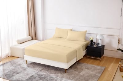 Долен чаршаф с ластик Касандра 160/200 см Капучино