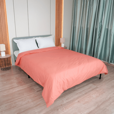 Плик за олекотена завивка, Ранфорс 100% памук, Корал, 150/210 см