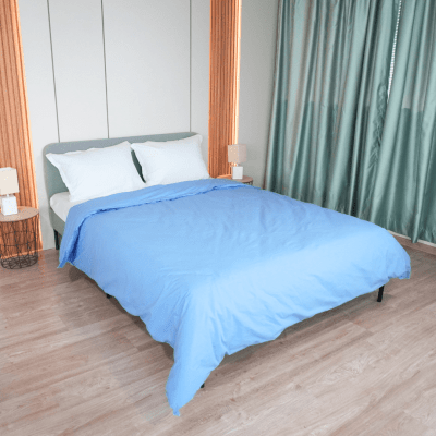 Плик за олекотена завивка, Ранфорс 100% памук, Светло син, 200/210 см