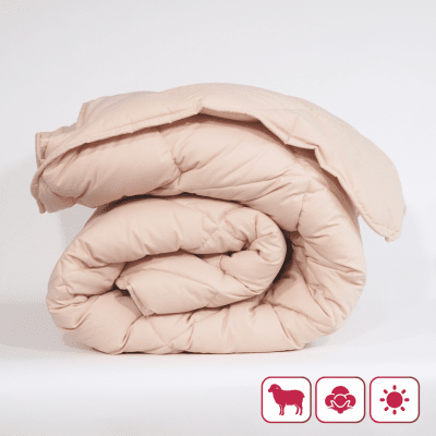 Лятна вълнена завивка "Мерино Лайт Екрю" двойна 200/210 см