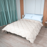 Памучна зимна олекотена завивка "Париж Екрю" единична 150/210 см