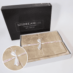 Двоен спален комплект "Памук Сатен Жакард" капучино