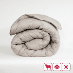 Лятна вълнена завивка "Мерино Лайт Сива" единична 150/210 см    